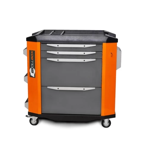 Тележка инструментальная ToollBox TBP-4 (оранжевая)