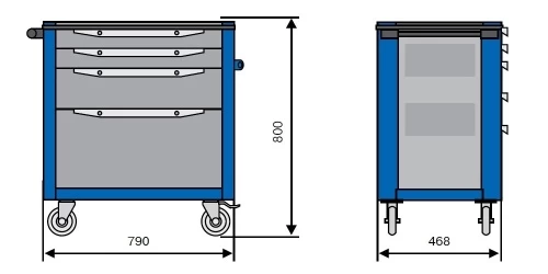 Тележка инструментальная ToollBox TBS-5 (оранжевая)